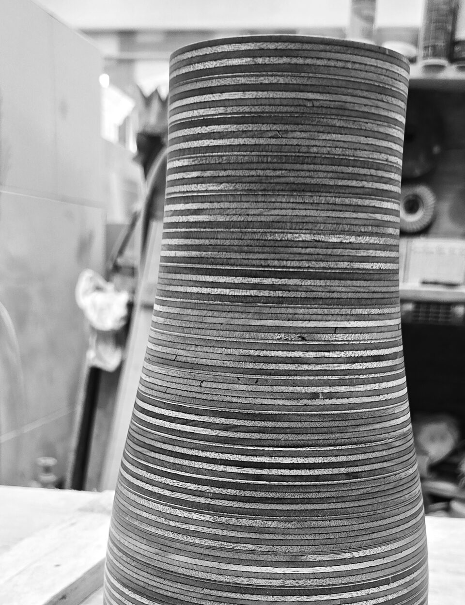 Il cono in legno finito